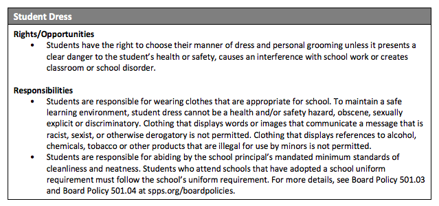 dress code from district website